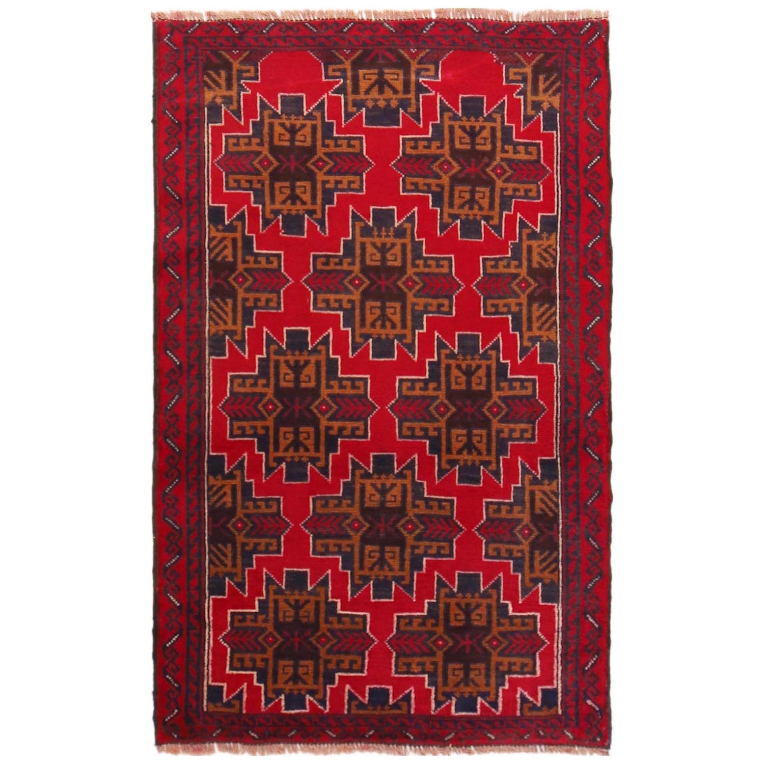 Tribal Baloch Rug 2' 7" x 4' 4" (ft) - No. P36330