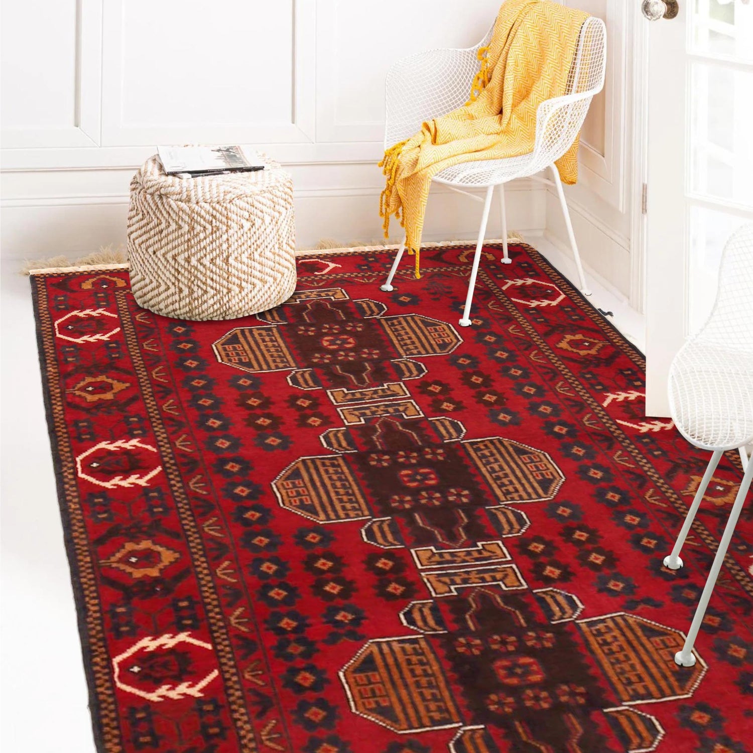 Baluch Small Size Rug 3' 1" x 4' 6" (ft) -No P36332