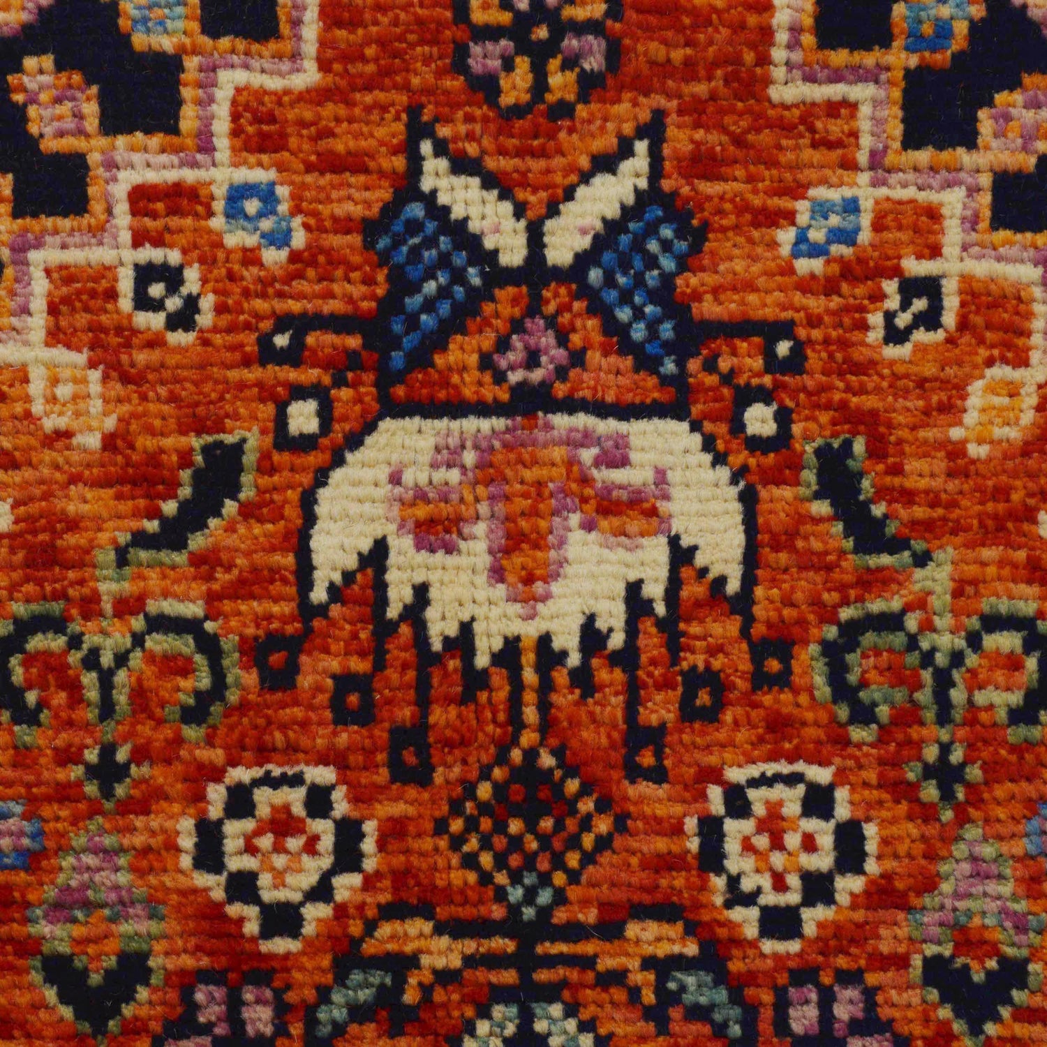 Red Color Shirazi Rug 4' 1" x 6' 0" (ft) - No. P36347