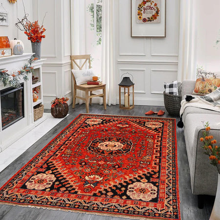 Red Color Shirazi Rug 4' 1" x 6' 0" (ft) - No. P36347