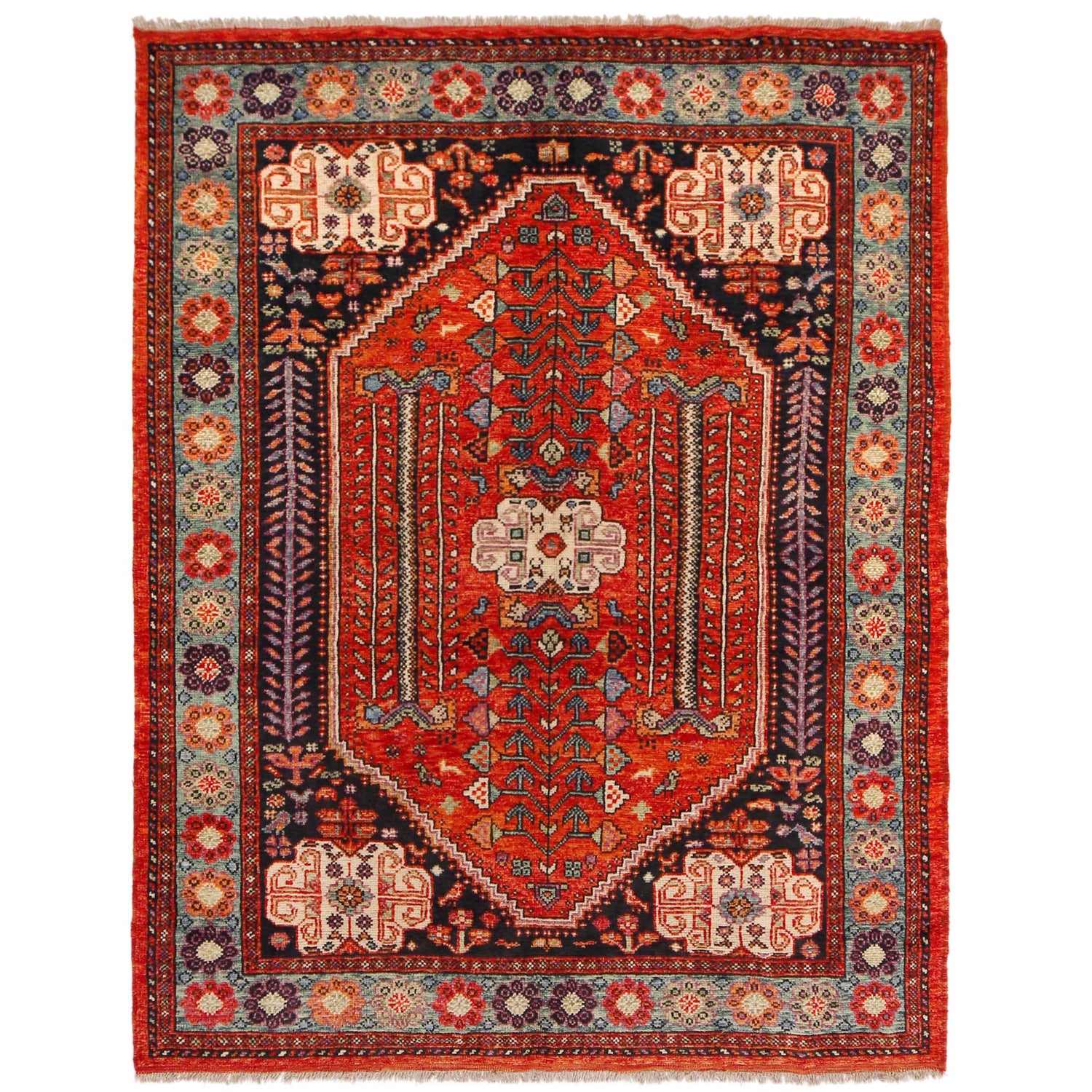 Red Color Shirazi Rug 5' 9" x 7' 8" (ft) - No. P36348