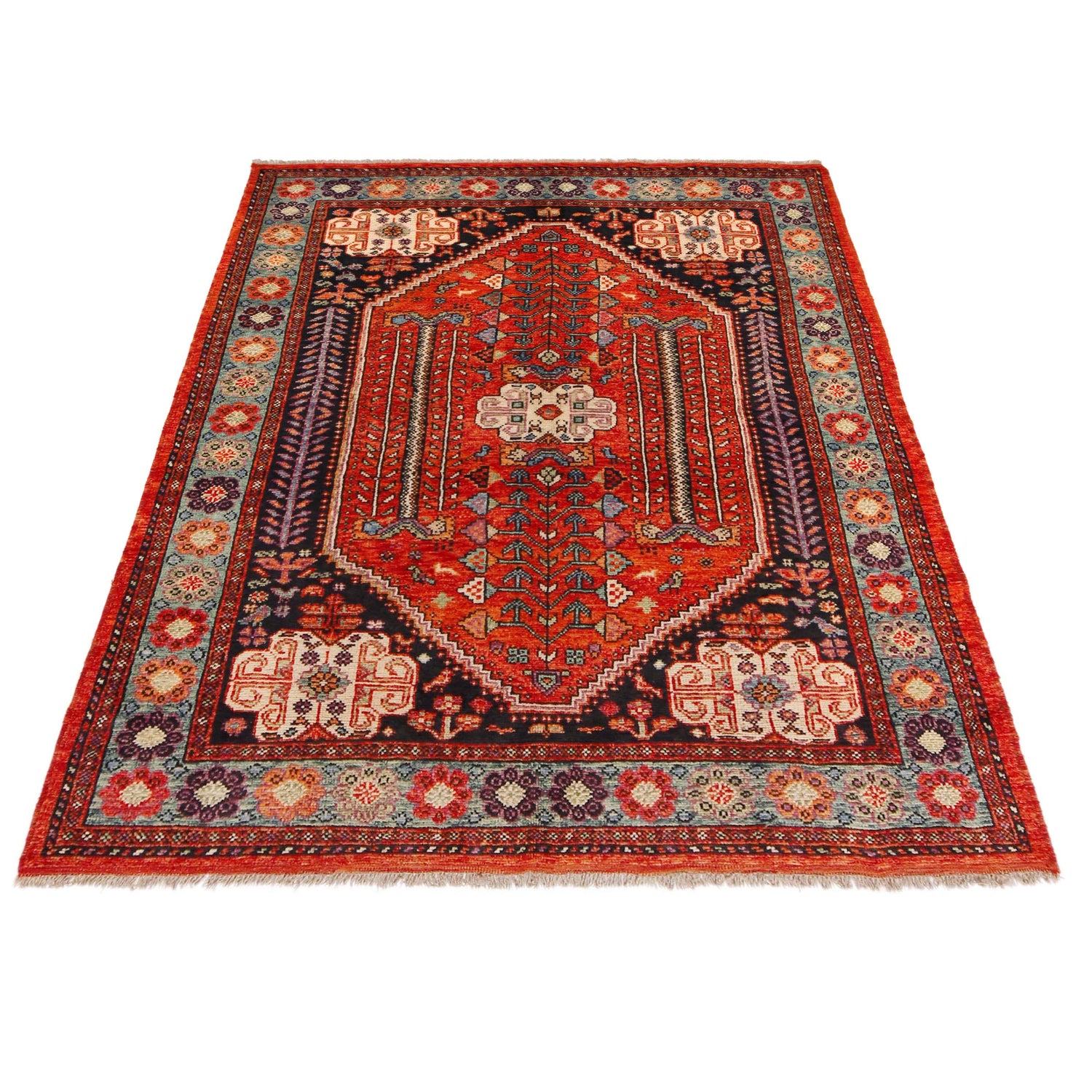 Red Color Shirazi Rug 5' 9" x 7' 8" (ft) - No. P36348