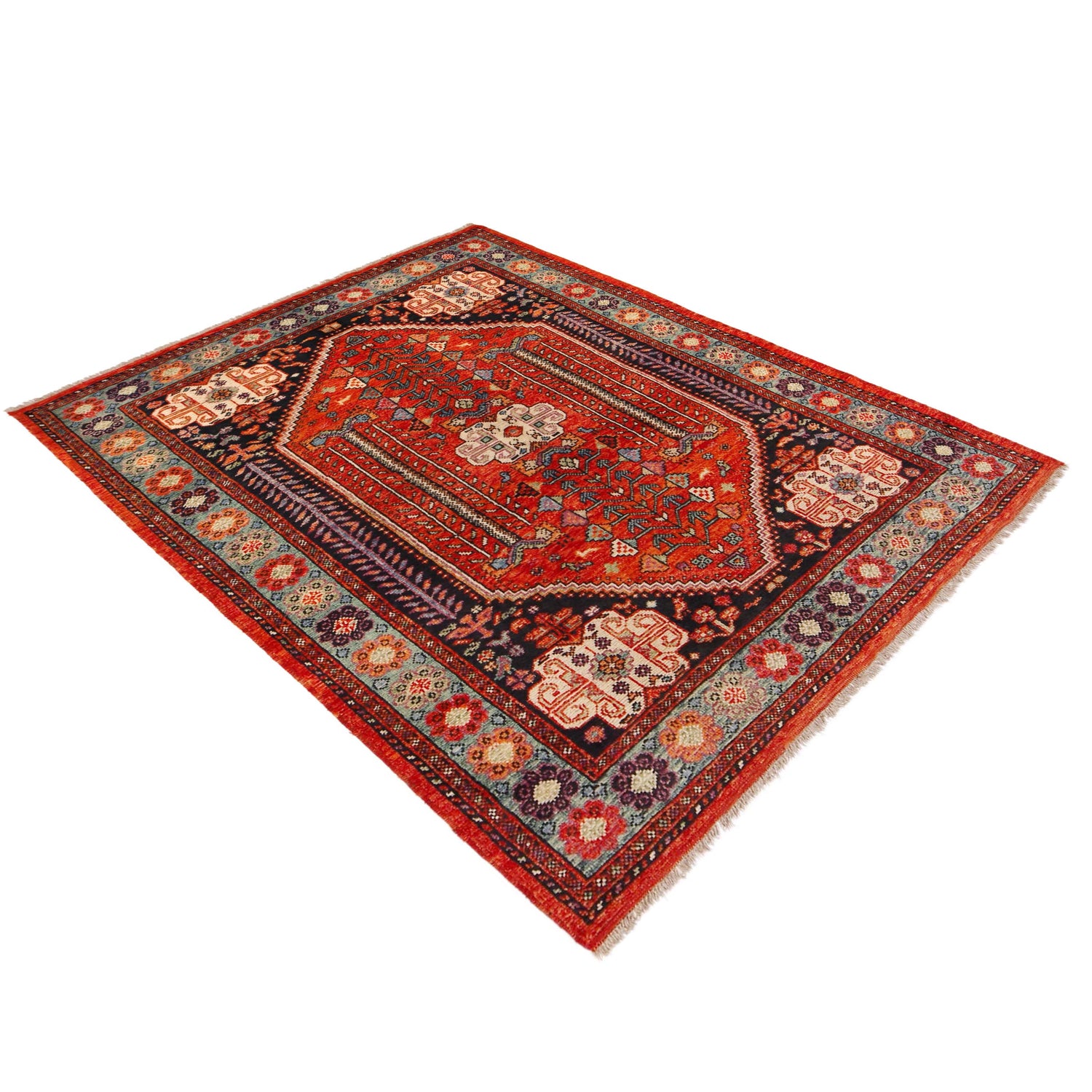 Red Color Shirazi Rug 5' 9" x 7' 8" (ft) - No. P36348