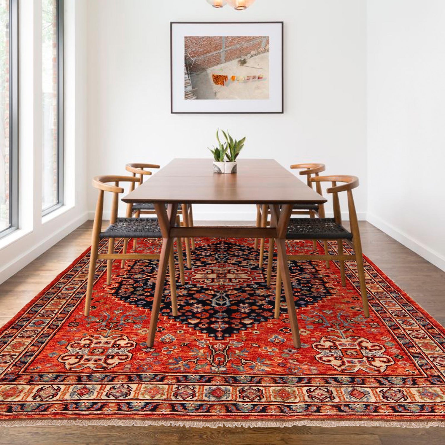 Handmade Sherazi Rug 6' 0" x 7' 7" (ft) - No. P36349