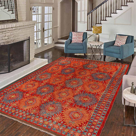 Hand Knotted Oushak Rug 6' 7" x 9' 5" (ft) - No. P36350