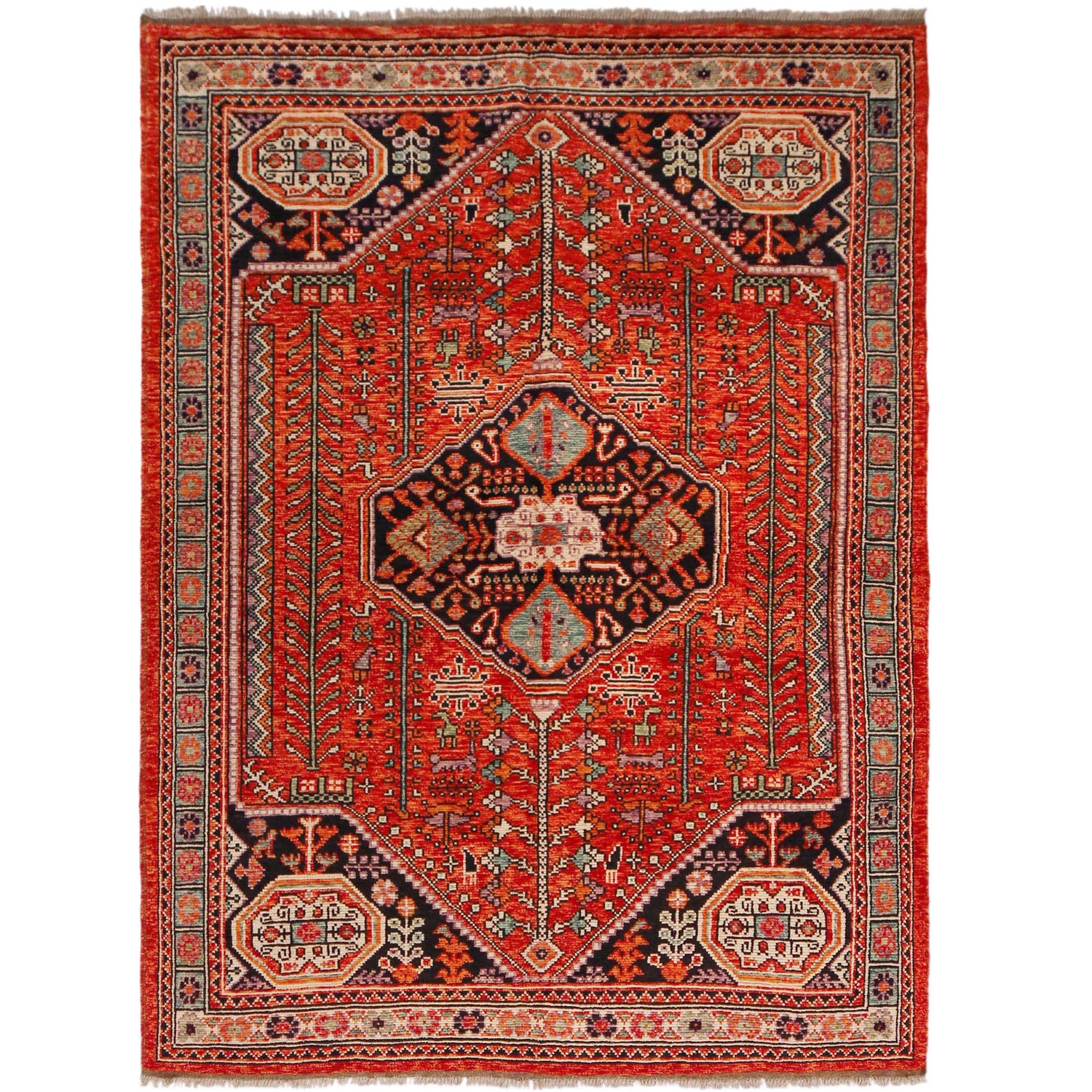 Hand Knotted Sherazi Rug 5' 9" x 7' 9" (ft) - No. P36355