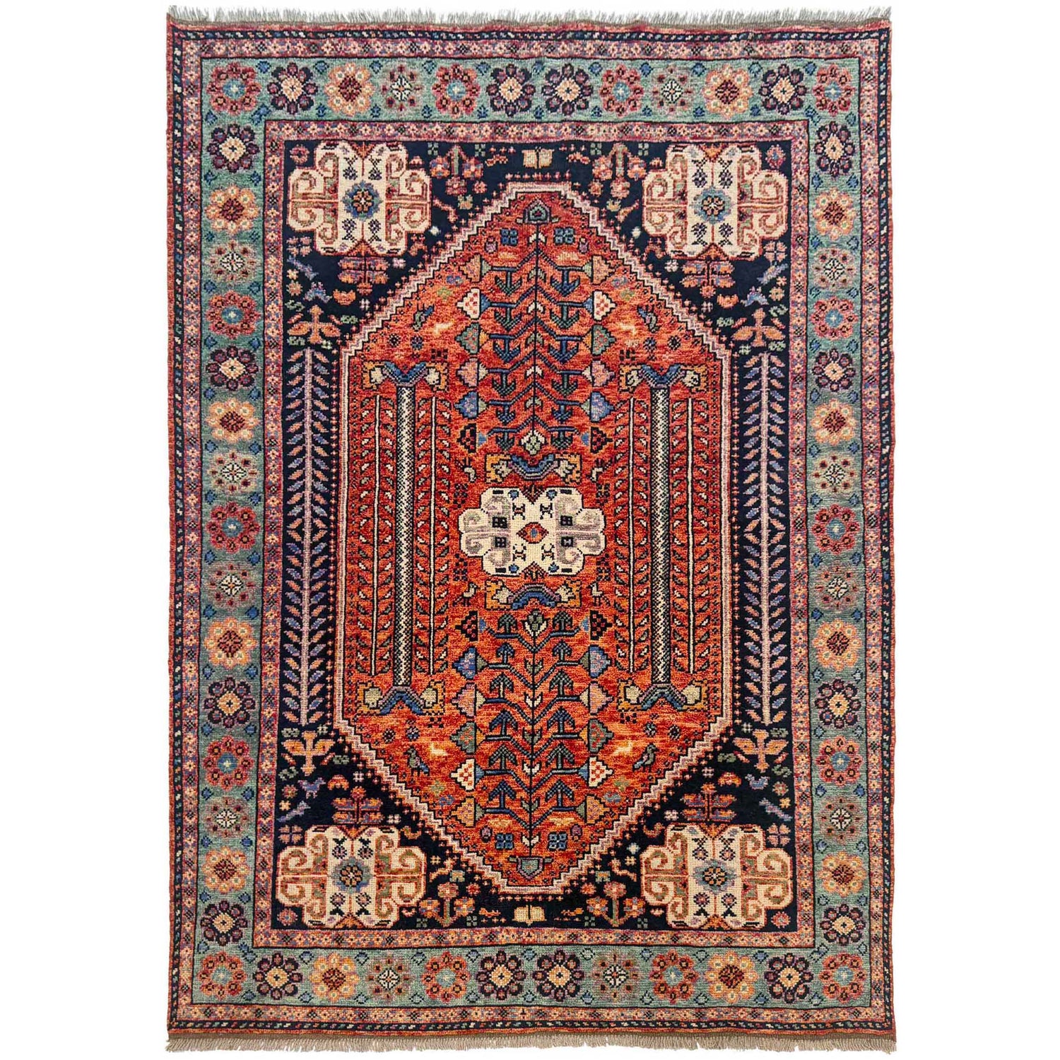 Hand Knotted Sherazi Rug 5' 7" x 7' 7" (ft) - No. P36362