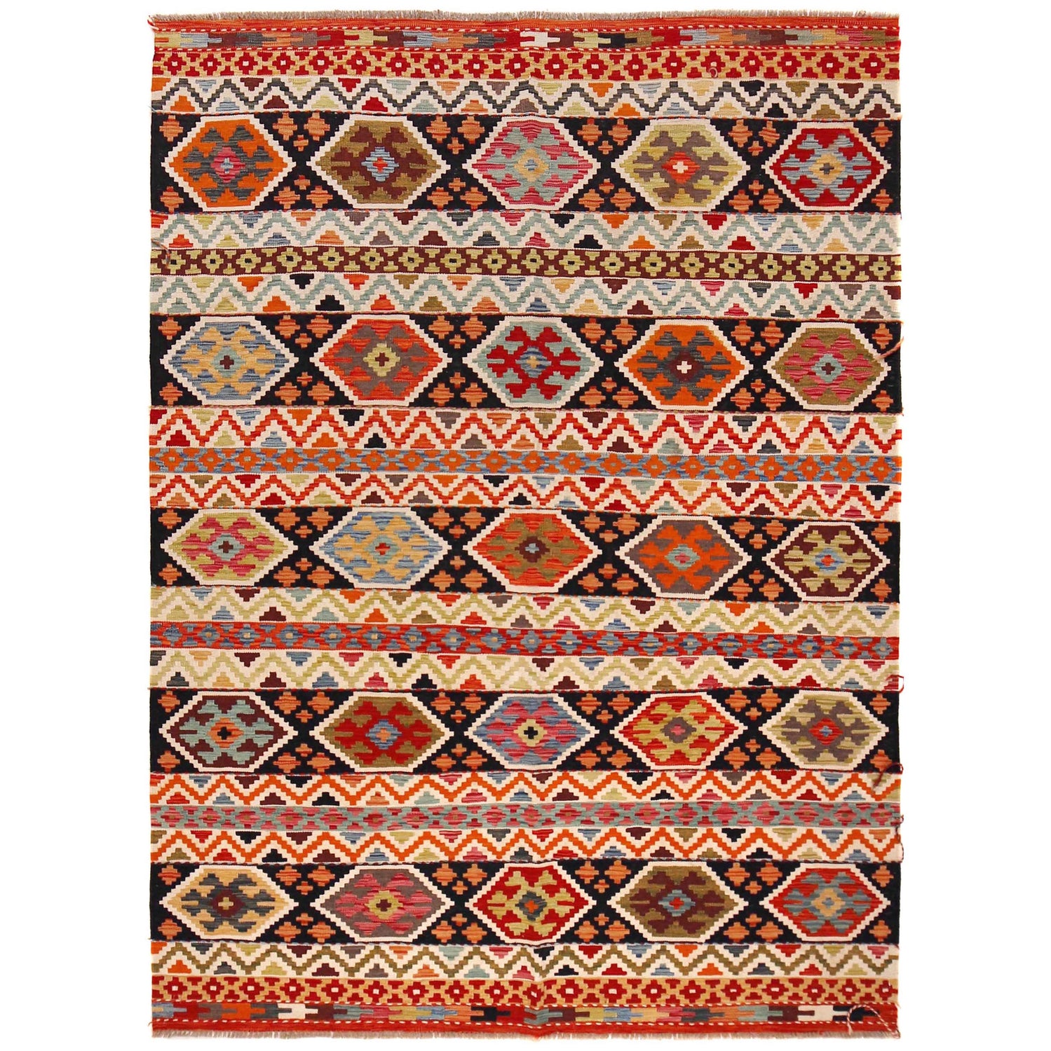 Handmade Vegetable Kilim 5' 11" x 7' 11" (ft) - No. P36364