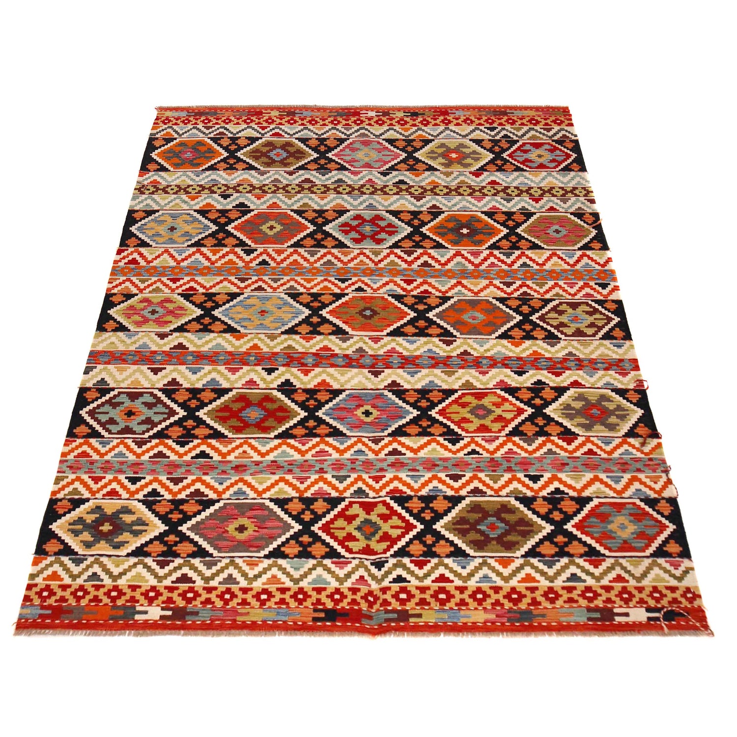 Handmade Vegetable Kilim 5' 11" x 7' 11" (ft) - No. P36364