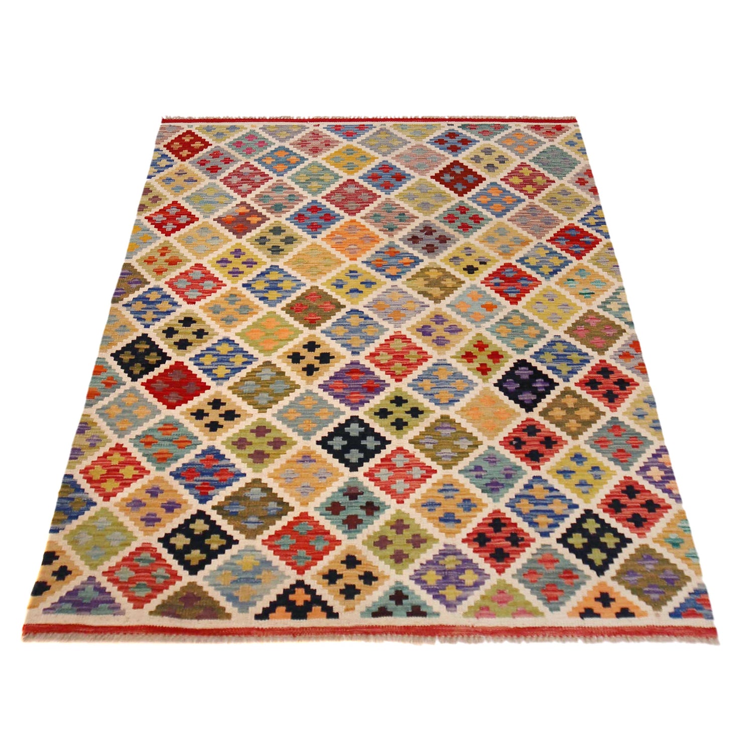 Handmade Vegetable Kilim 4' 3" x 5' 9" (ft) - No. P36376