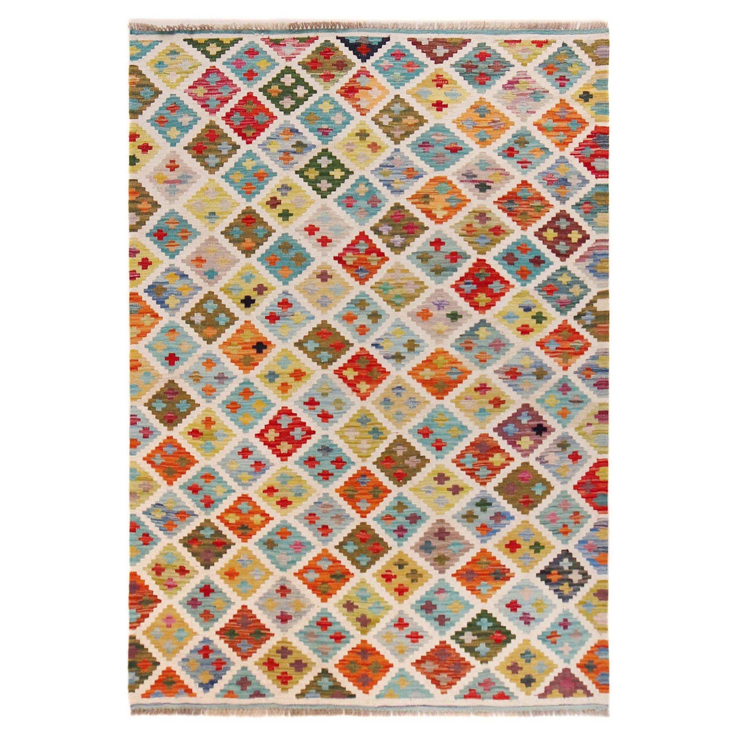 Handmade Vegetable Kelim 4' 1" x 5' 9" (ft) - No. P36384