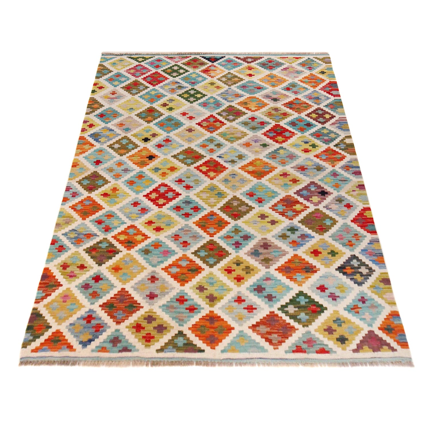 Handmade Vegetable Kelim 4' 1" x 5' 9" (ft) - No. P36384