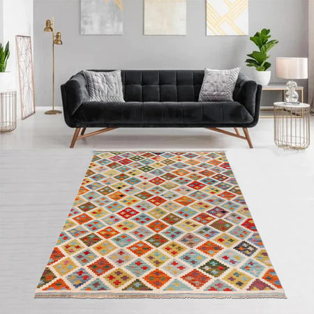 Handmade Vegetable Kelim 4' 1" x 5' 9" (ft) - No. P36384