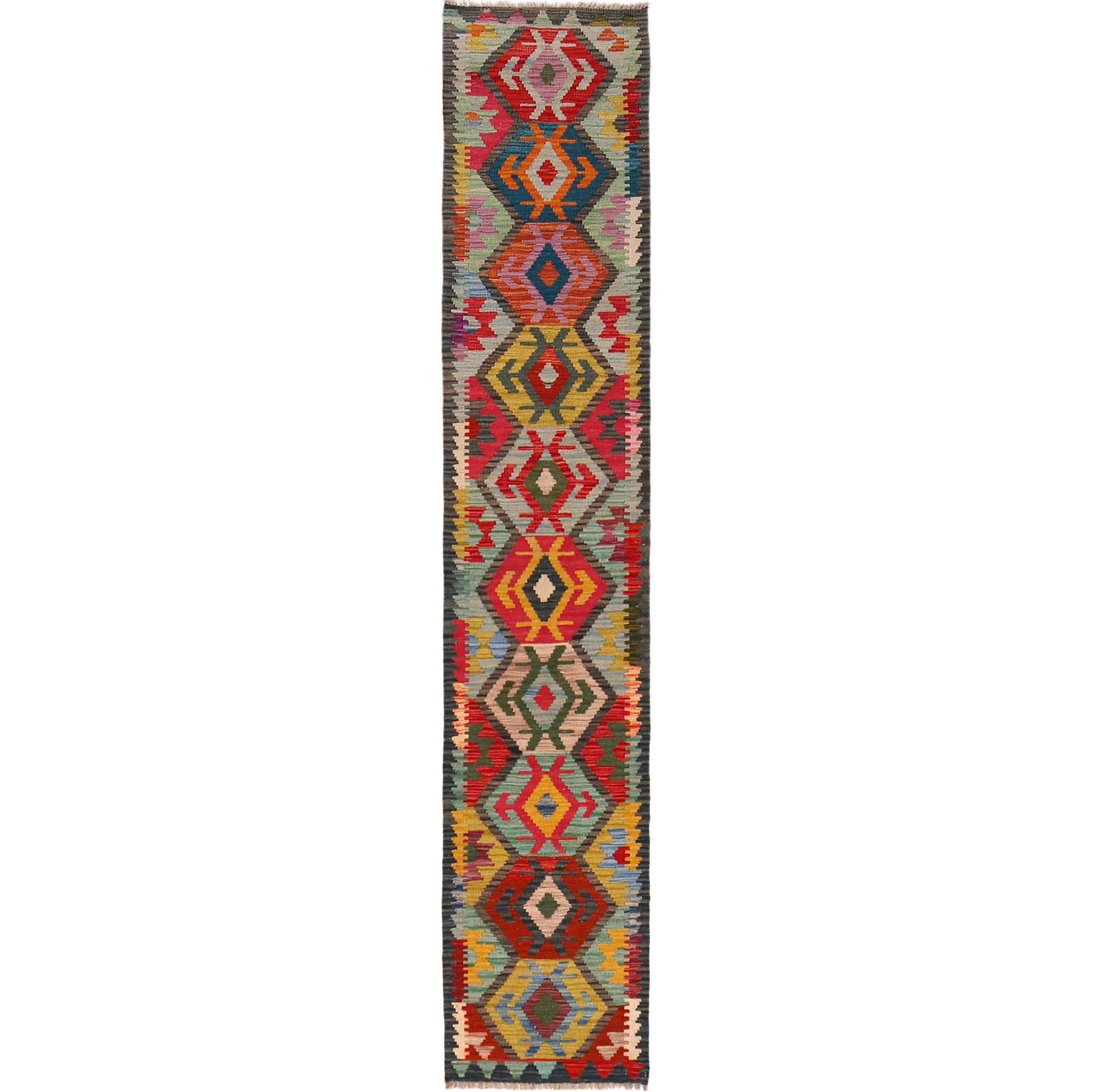 Vegetable Kilim Runner 1' 8" x 9' 5" (ft) - No. P36388