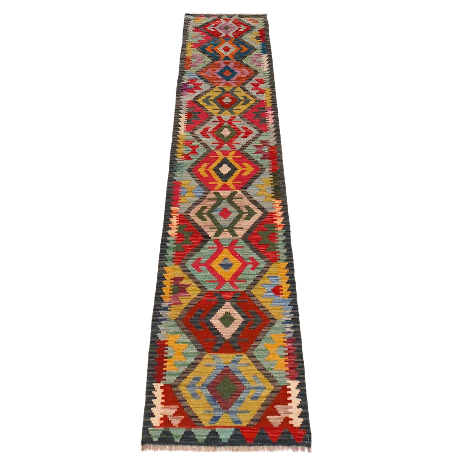 Vegetable Kilim Runner 1' 8" x 9' 5" (ft) - No. P36388