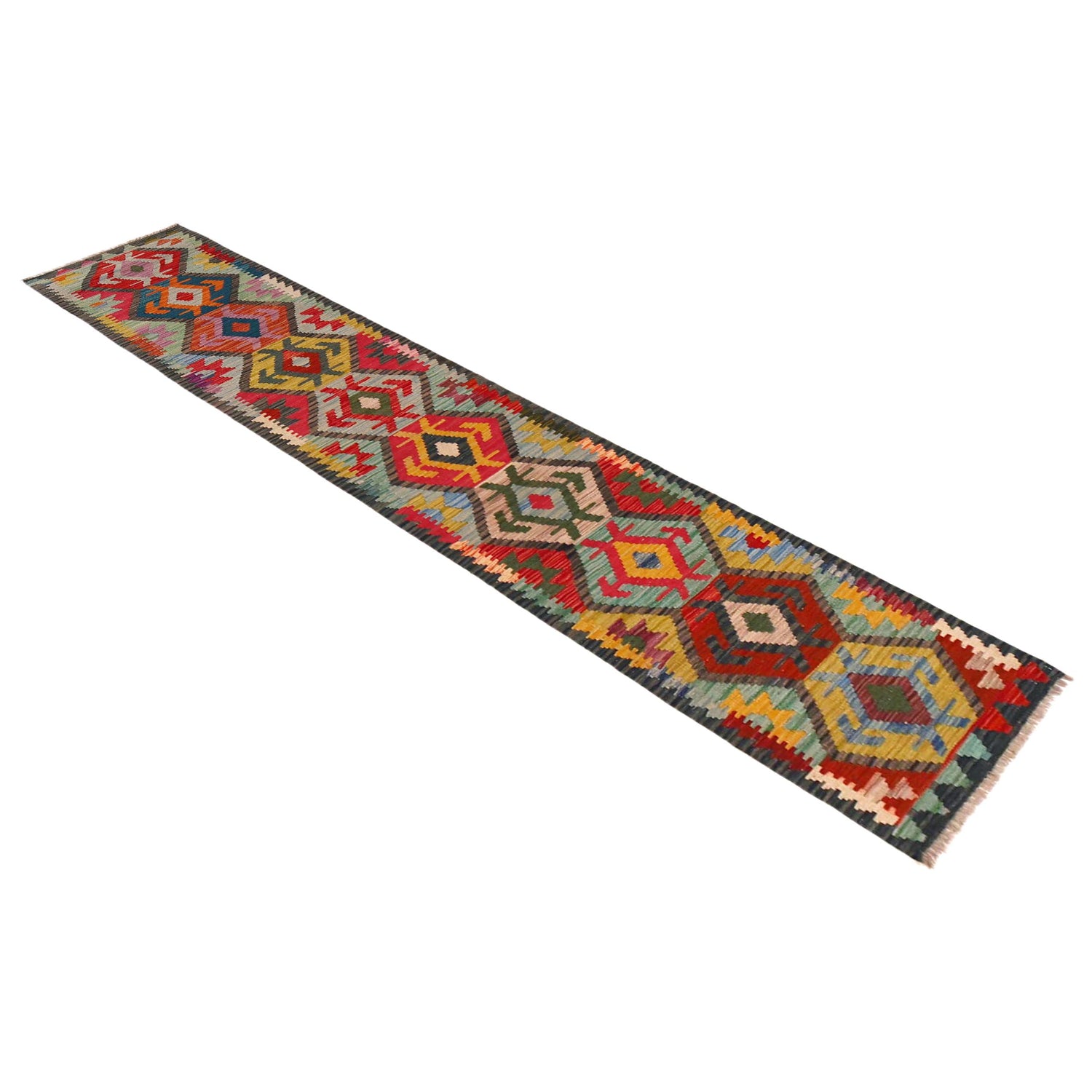 Vegetable Kilim Runner 1' 8" x 9' 5" (ft) - No. P36388