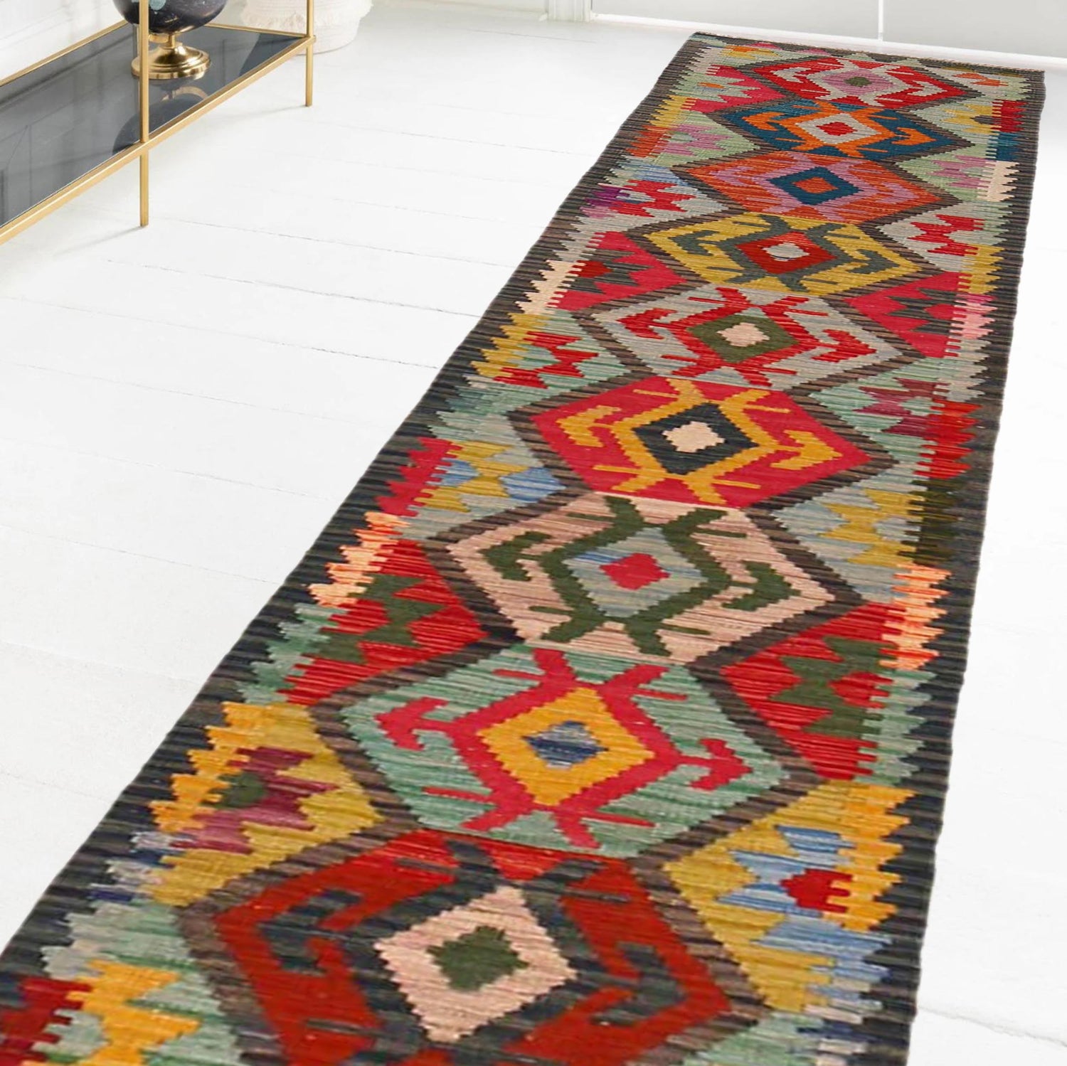Vegetable Kilim Runner 1' 8" x 9' 5" (ft) - No. P36388