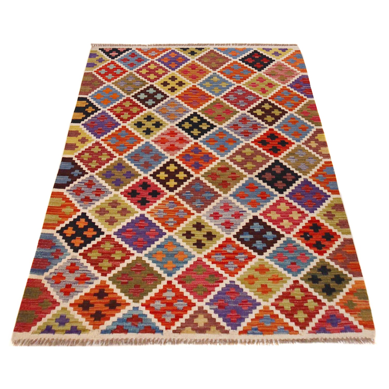 Handmade Vegetable Kilim 3' 5" x 5" 1" (ft) - No. P36389