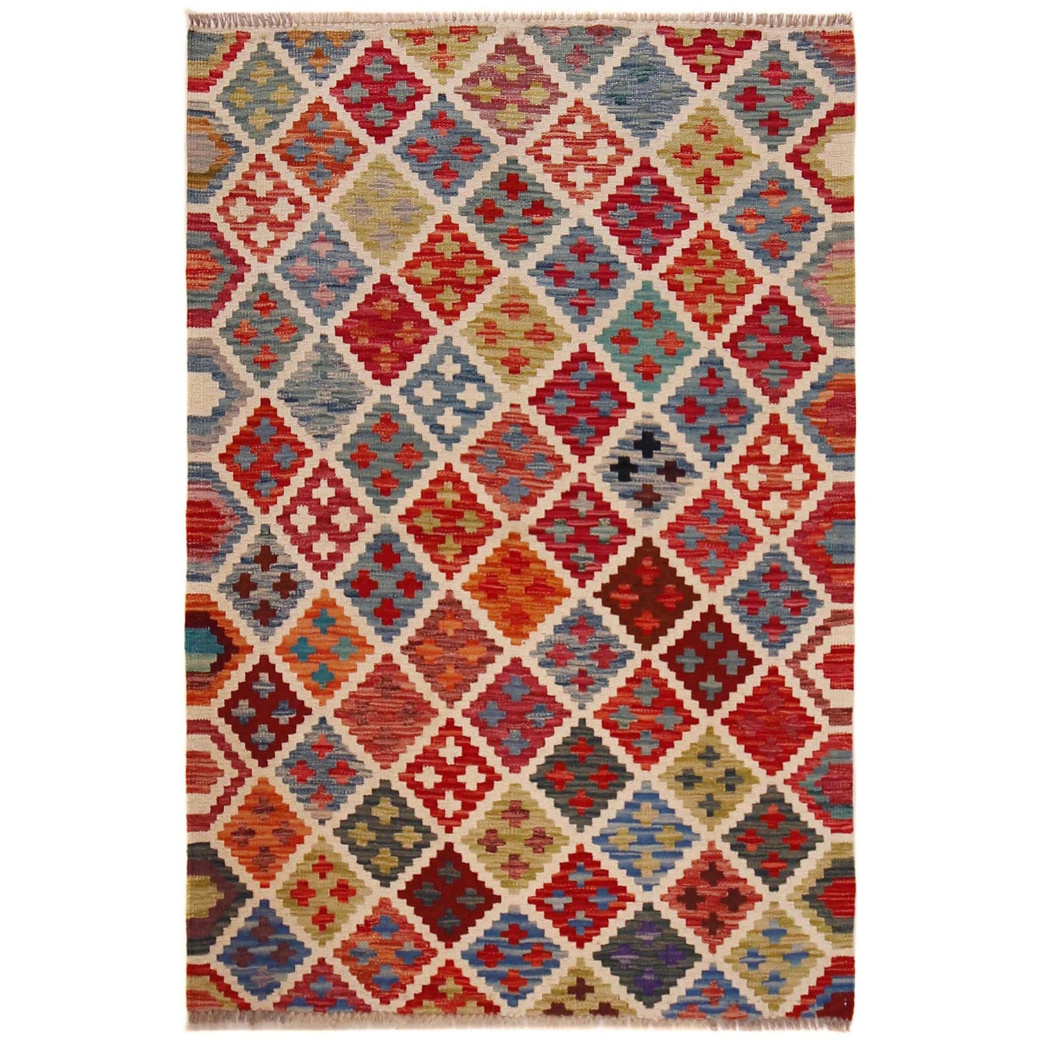 Handmade Vegetable Kelim 3' 3" x 5" 0" (ft) - No. P36390