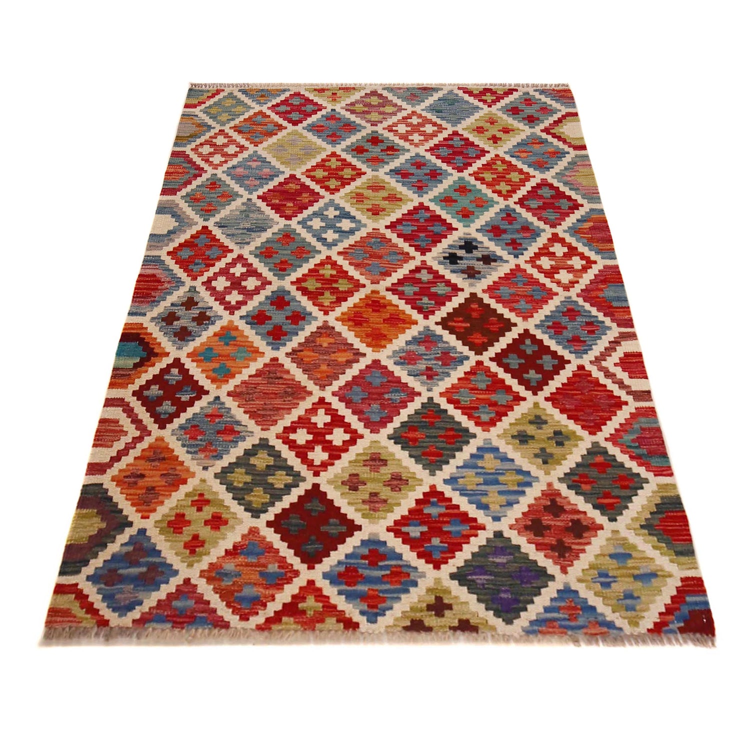 Handmade Vegetable Kelim 3' 3" x 5" 0" (ft) - No. P36390