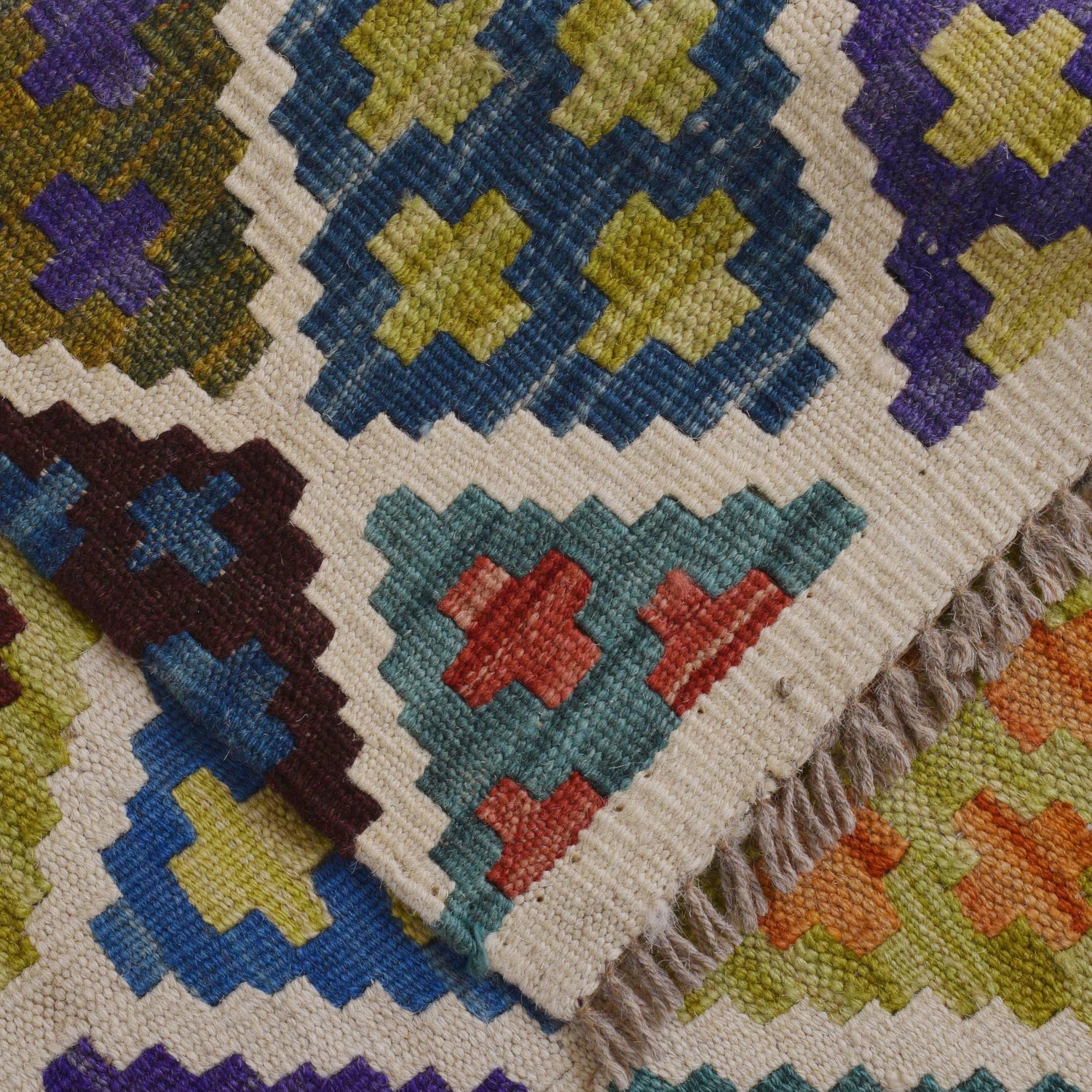 Handmade Vegetable Kilim 3' 3" x 4" 11" (ft) - No. P36393