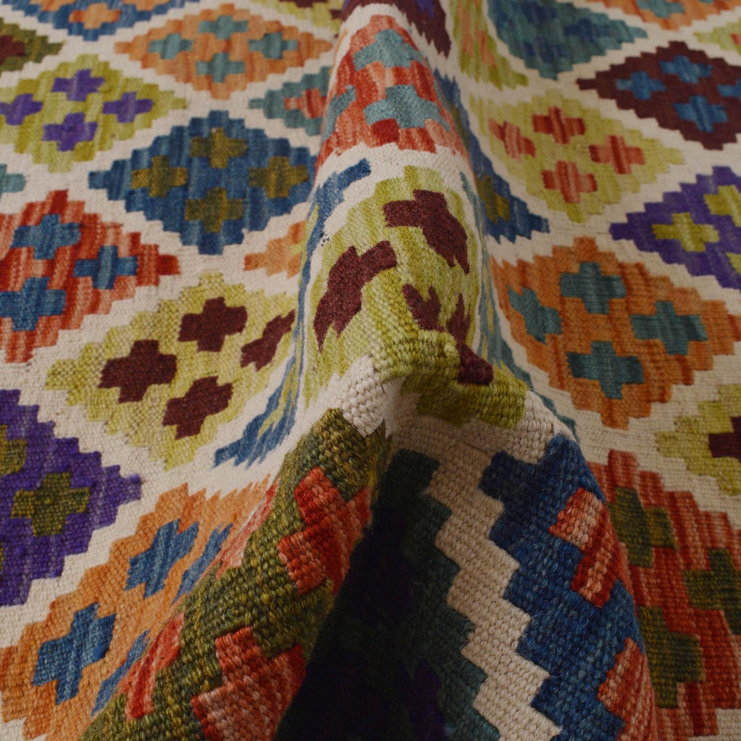 Handmade Vegetable Kelim 3' 3" x 4" 11" (ft) - No. P36395