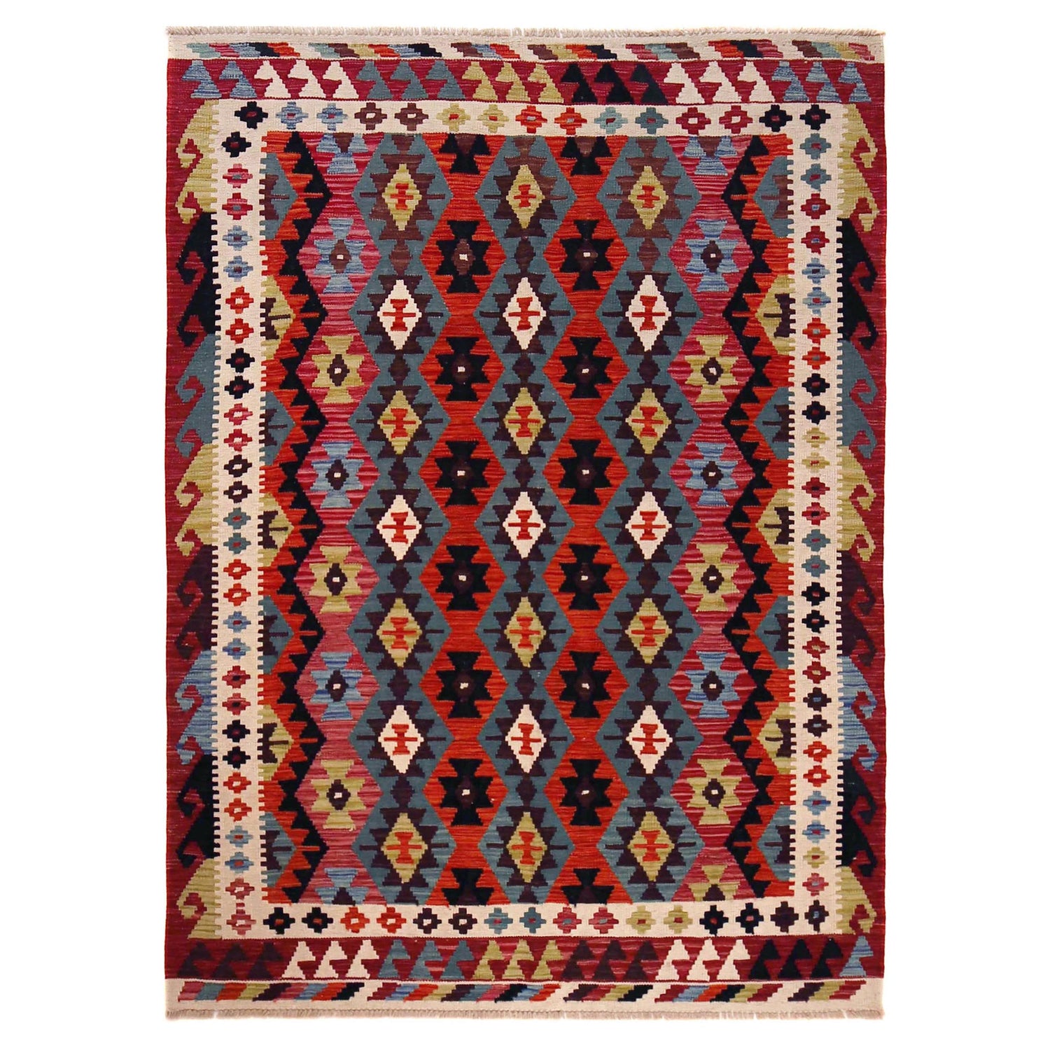 Handmade Vegetable Kilim 5' 0" x 6' 11" (ft) - No. P36399