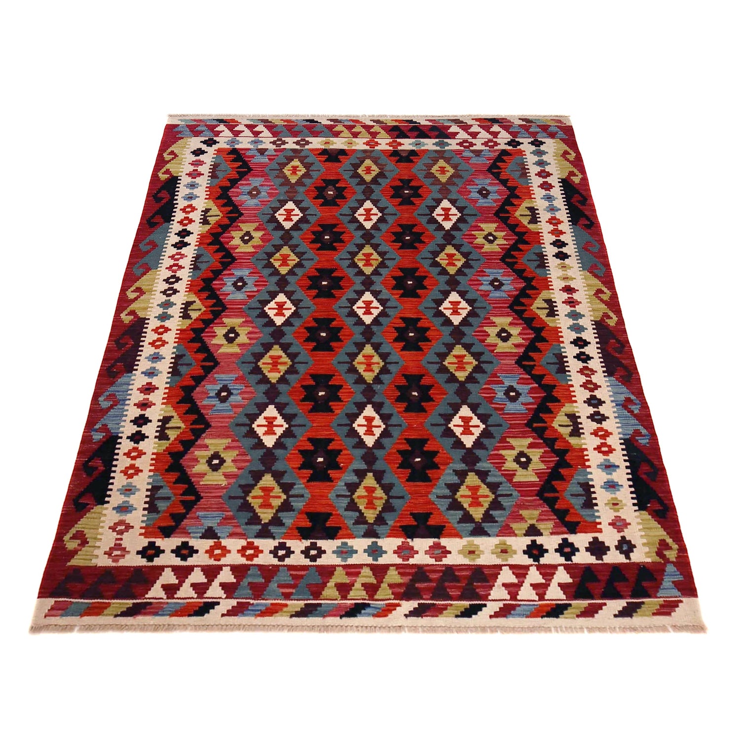 Handmade Vegetable Kilim 5' 0" x 6' 11" (ft) - No. P36399