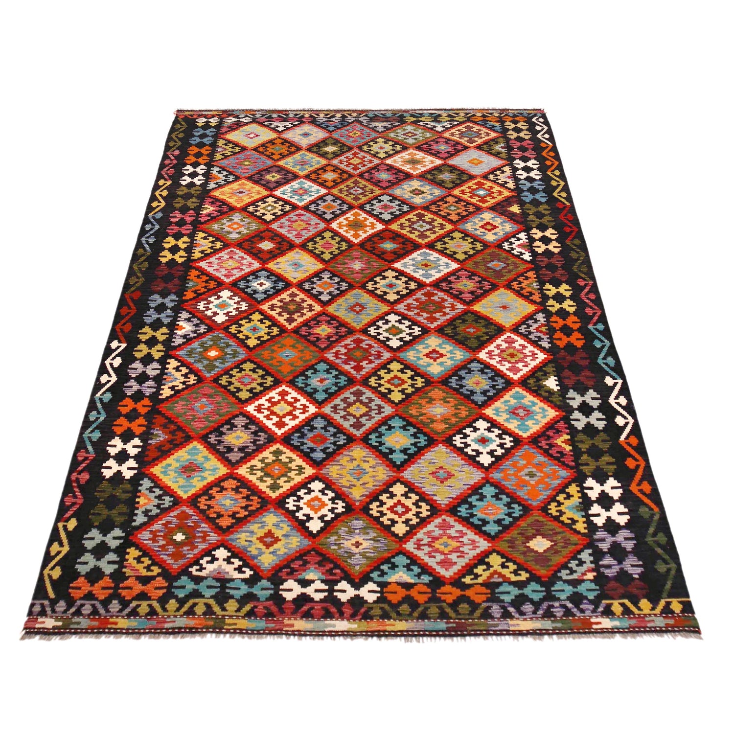 Handmade Vegetable Kilim 6' 9" x 9' 10" (ft) - No. P36401
