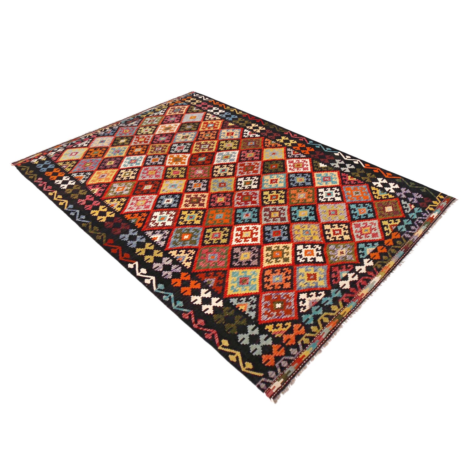 Handmade Vegetable Kilim 6' 9" x 9' 10" (ft) - No. P36401