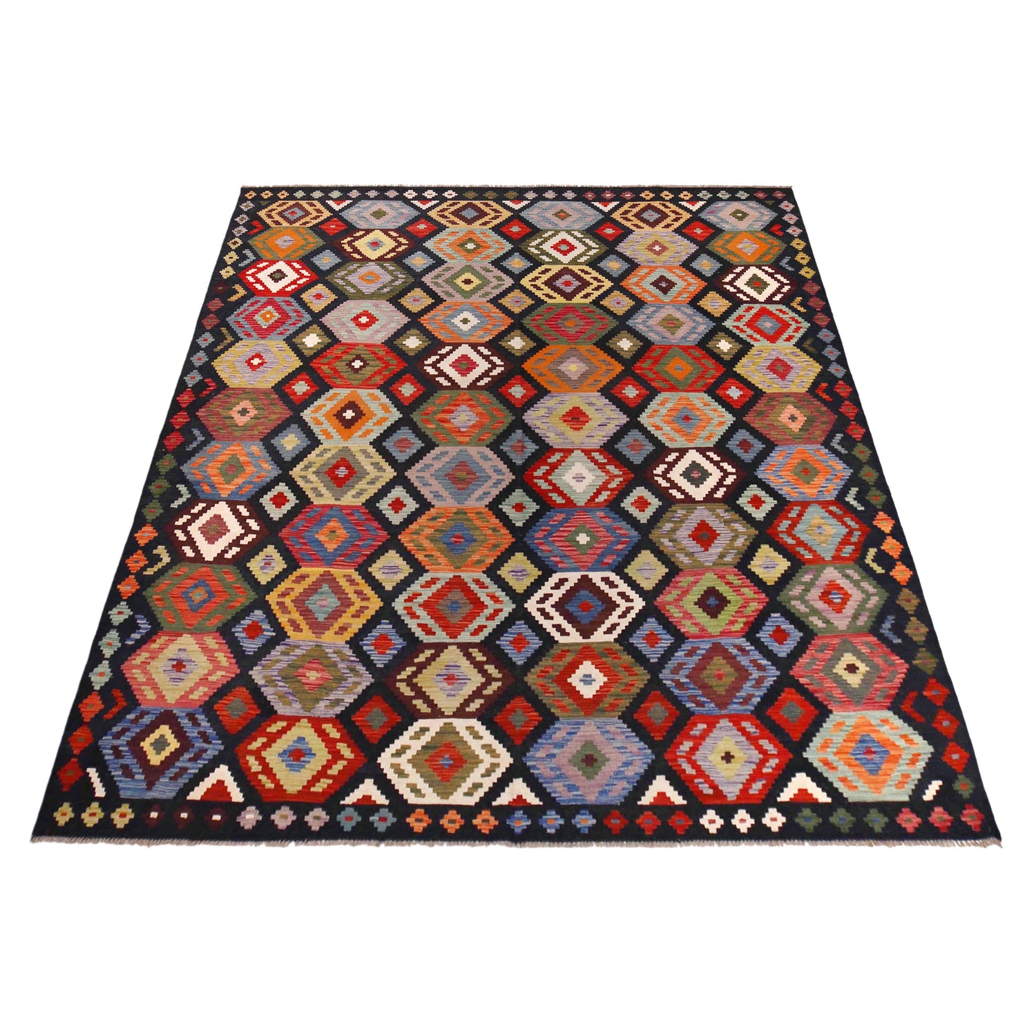Handmade Vegetable Kilim 8' 6" x 9' 10" (ft) - No. P36402