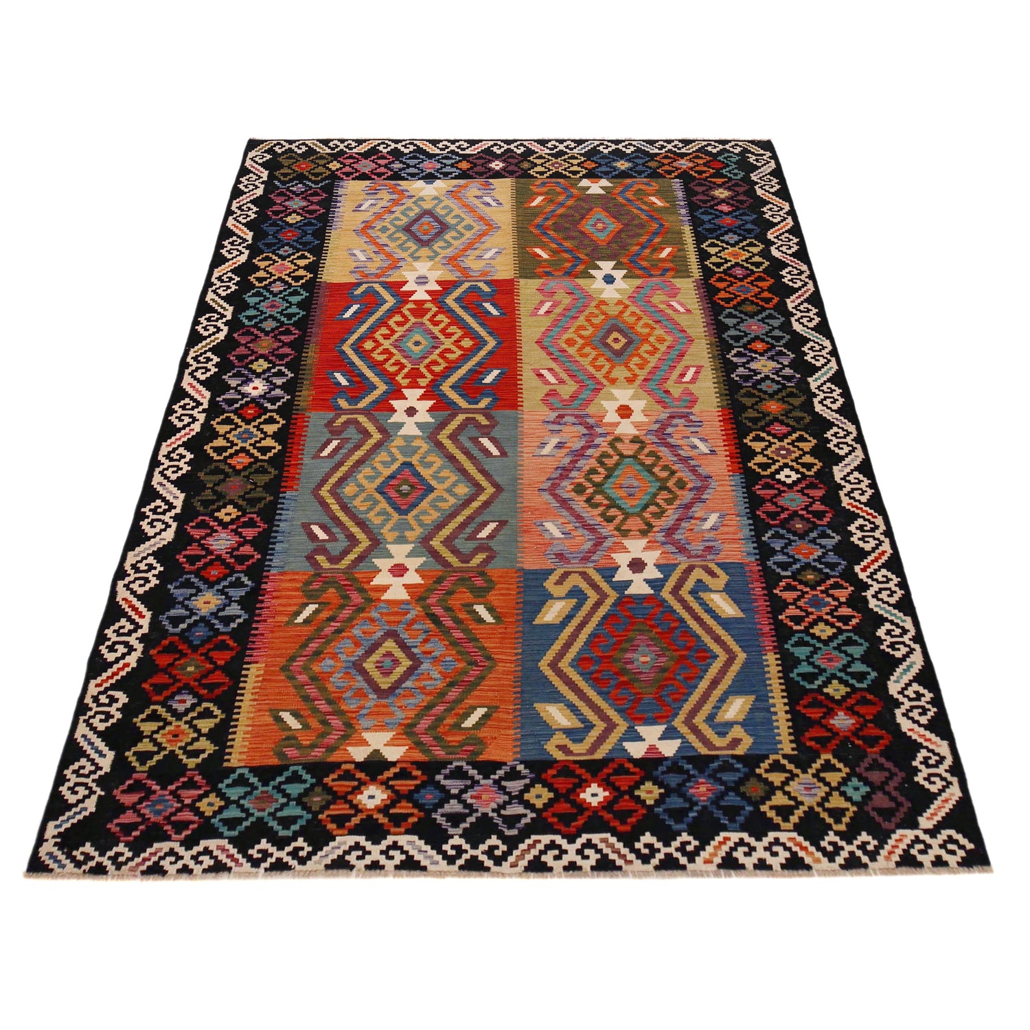 Handmade Vegetable Kelim 6' 9" x 9' 9" (ft) - No. P36406