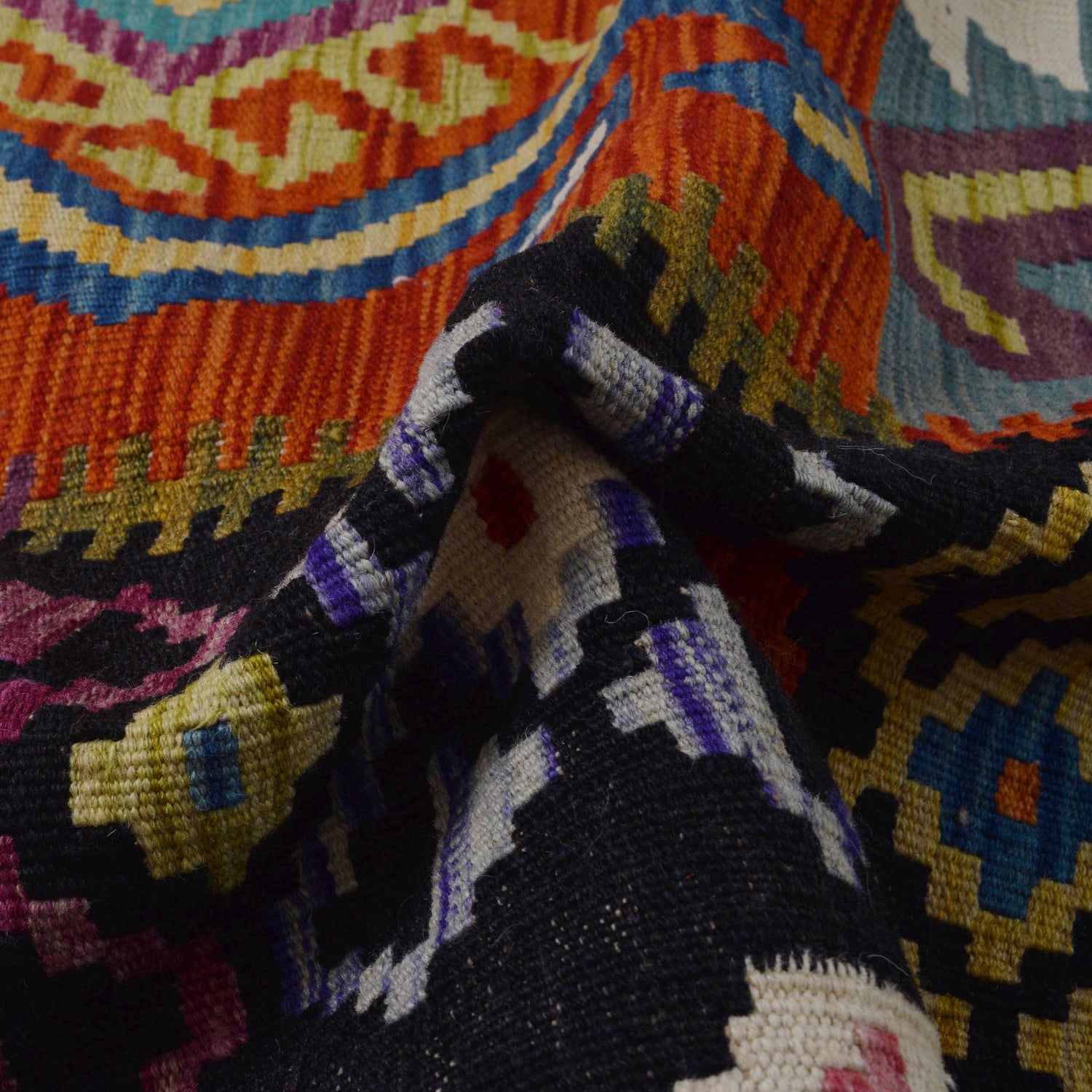 Handmade Vegetable Kelim 6' 9" x 9' 9" (ft) - No. P36406