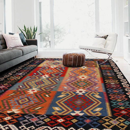 Handmade Vegetable Kelim 6' 9" x 9' 9" (ft) - No. P36406