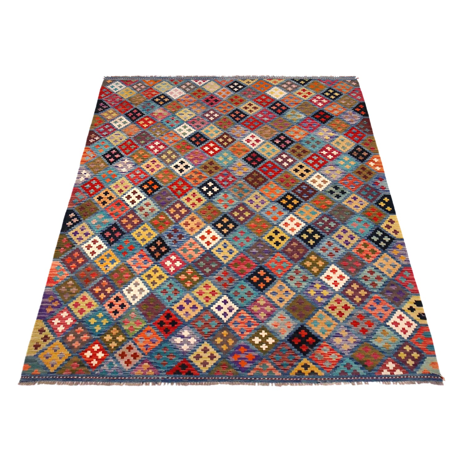 Handmade Vegetable Kilim 6' 2" x 8' 2" (ft) - No. P36407