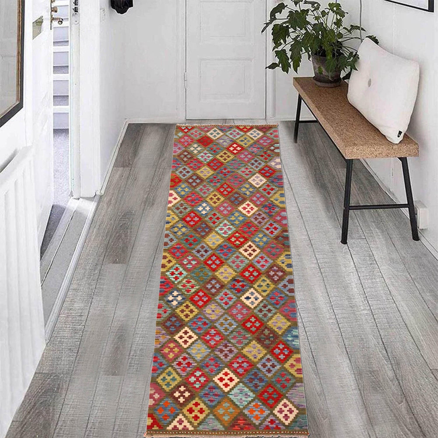 Vegetable Kelim Runner 2' 9" x 8' 2" (ft) - No. P36410