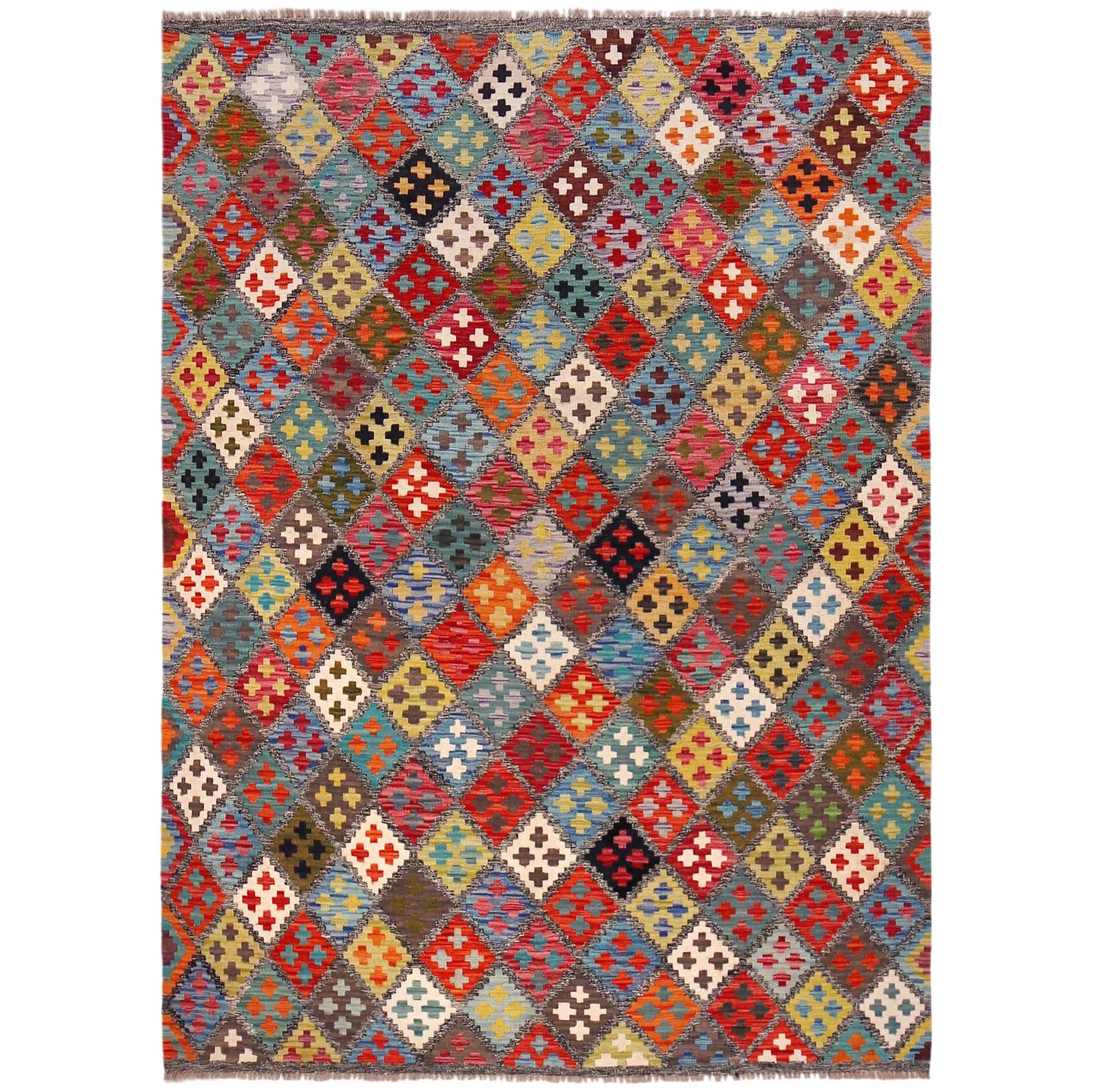 Handmade Vegetable Kilim 5' 7" x 7' 10" (ft) - No. P36413