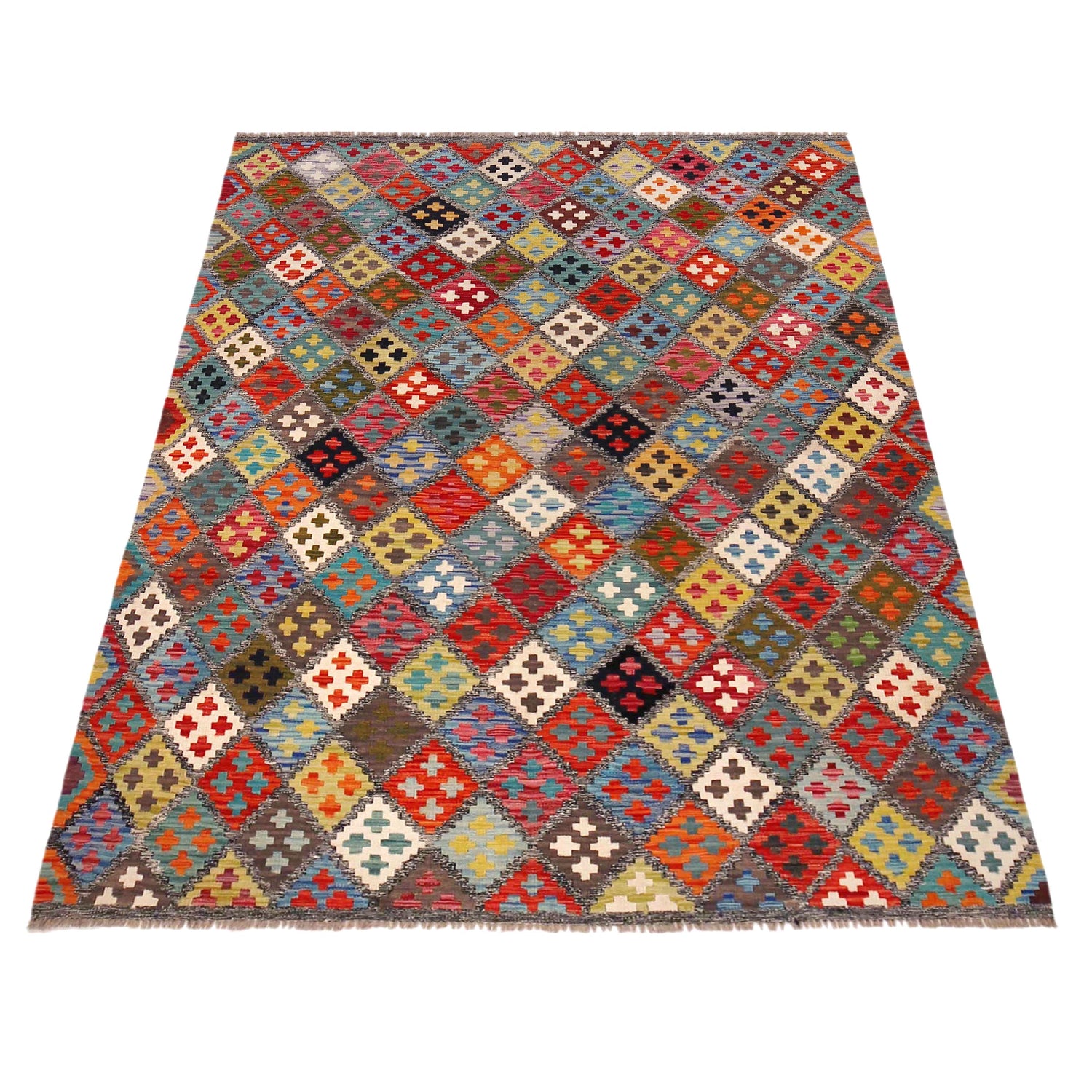 Handmade Vegetable Kilim 5' 7" x 7' 10" (ft) - No. P36413