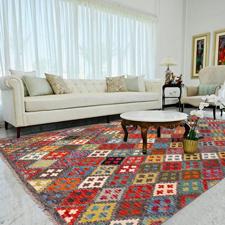 Handmade Vegetable Kilim 5' 7" x 7' 10" (ft) - No. P36413