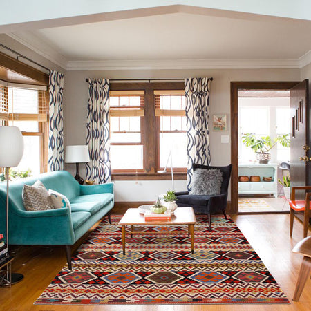 Handmade Vegetable Kilim 6' 7" x 9' 8" (ft) - No. P36414