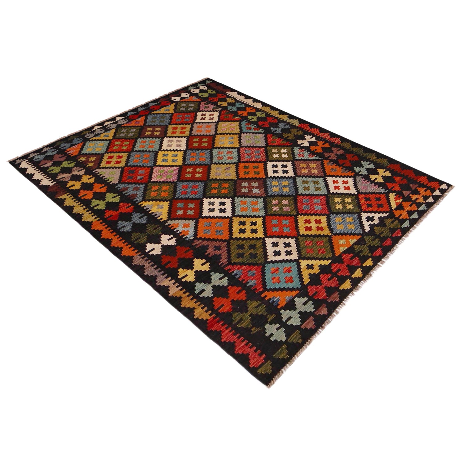 Handmade Vegetable Kelim 5' 0" x 6' 8" (ft) - No. P36415