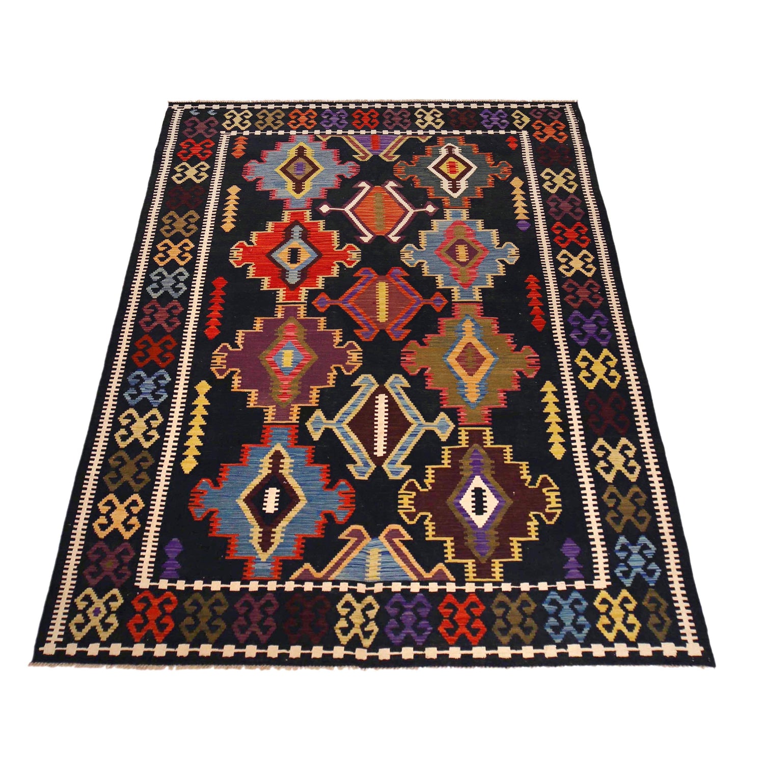 Handmade Vegetable Kelim 6' 6" x 9' 9" (ft) - No. P36416