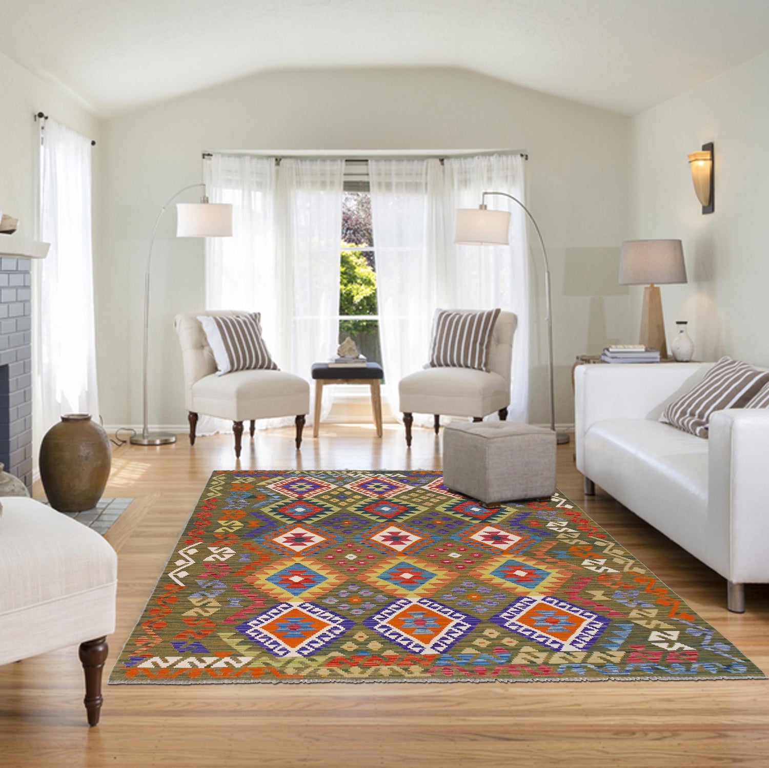 Handmade Vegetable Kelim 5' 11" x 8' 1" (ft) - No. P36417