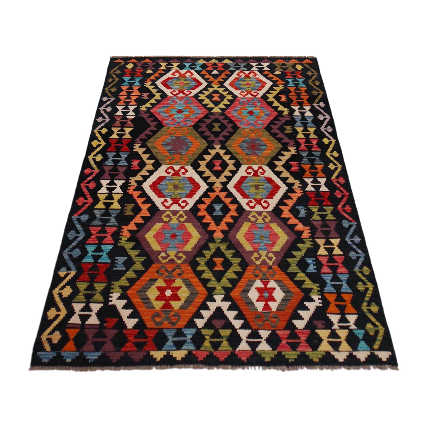 Handmade Vegetable Kelim 4' 1" x 6' 7" (ft) - No. P36418