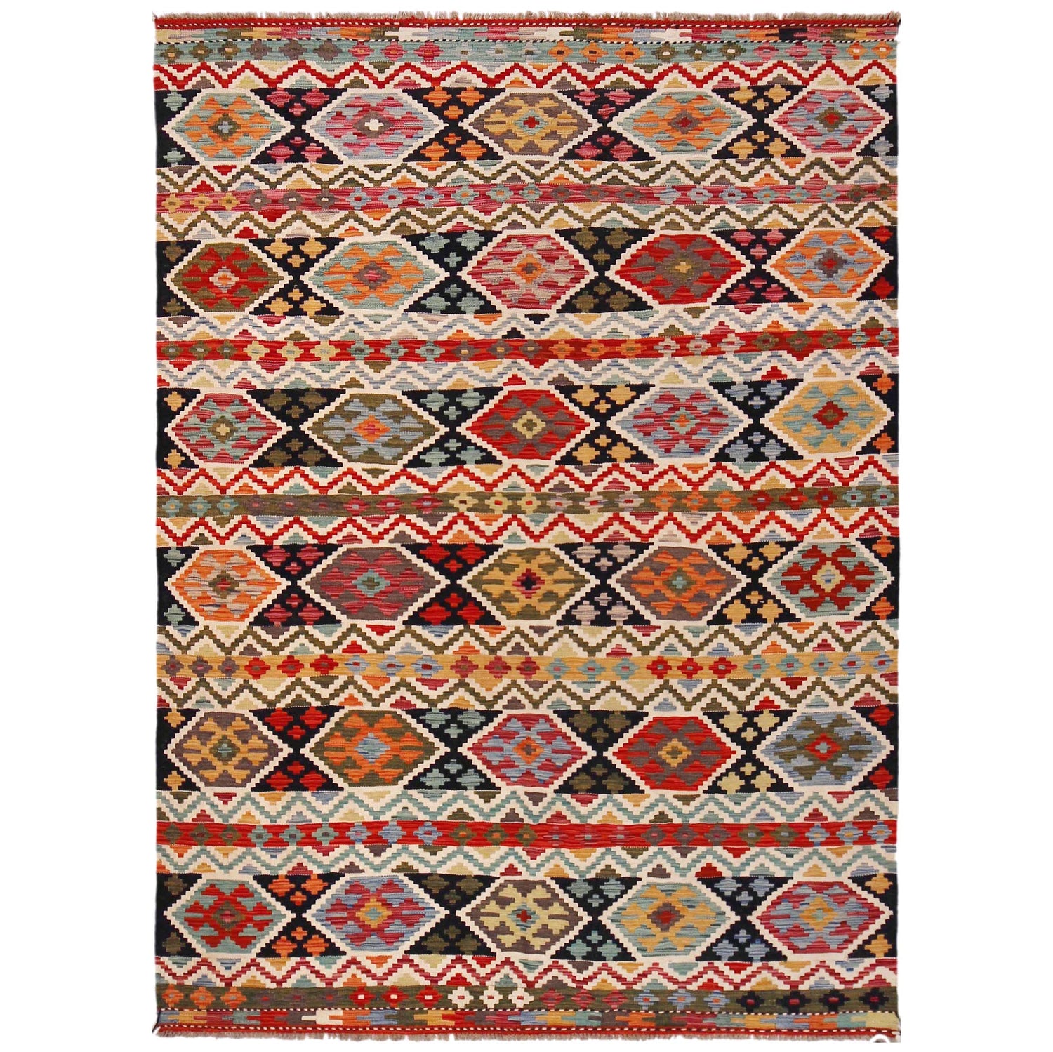 Handmade Vegetable Kilim 5' 11" x 8' 3" (ft) - No. P36419