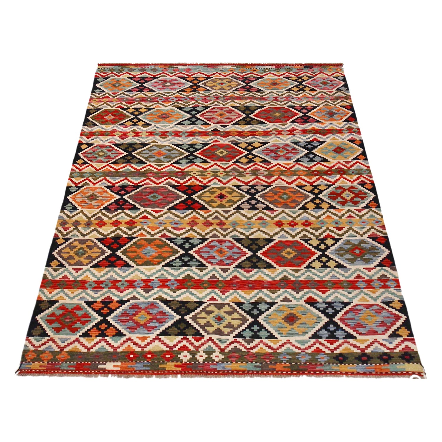Handmade Vegetable Kilim 5' 11" x 8' 3" (ft) - No. P36419