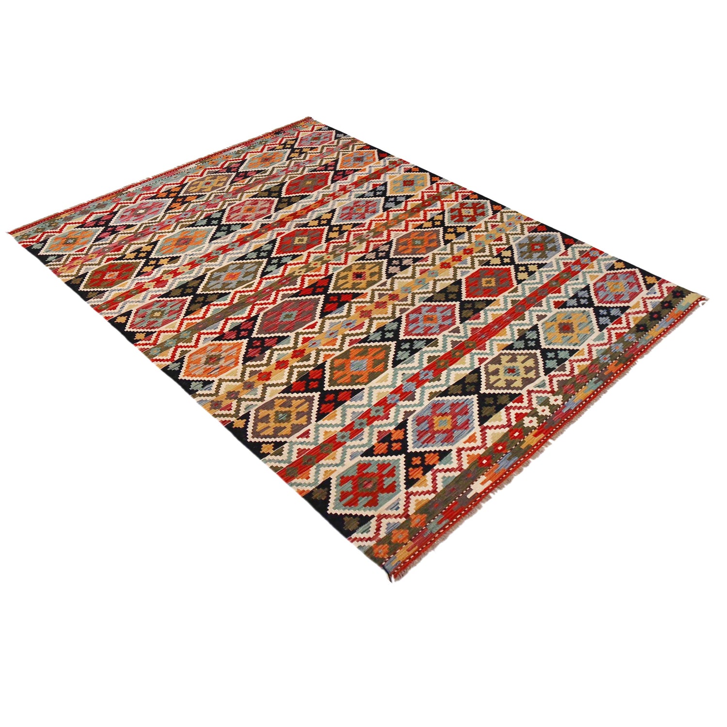 Handmade Vegetable Kilim 5' 11" x 8' 3" (ft) - No. P36419