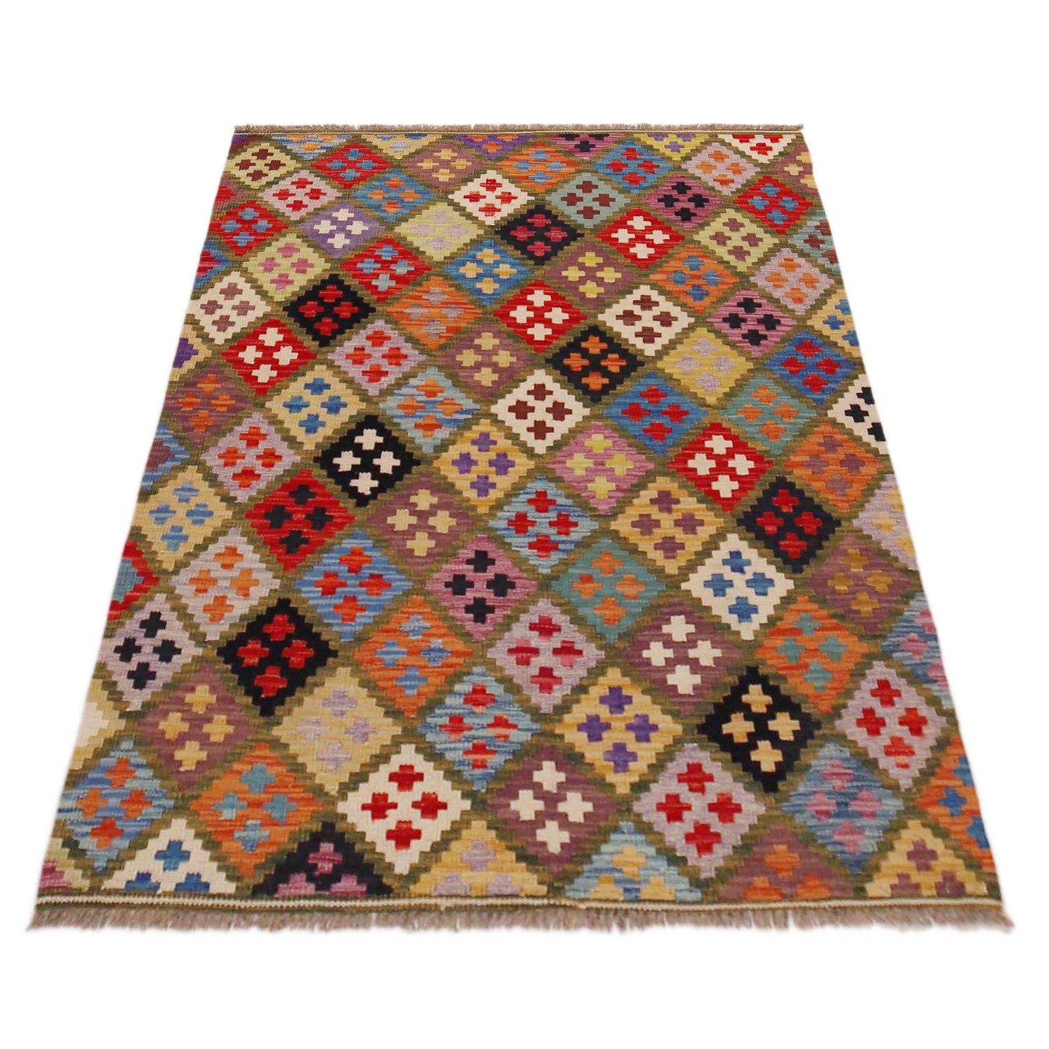 Handmade Vegetable Kilim 3' 6" x 5" 1" (ft) - No. P36422