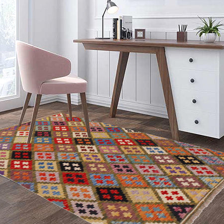 Handmade Vegetable Kilim 3' 6" x 5" 1" (ft) - No. P36422