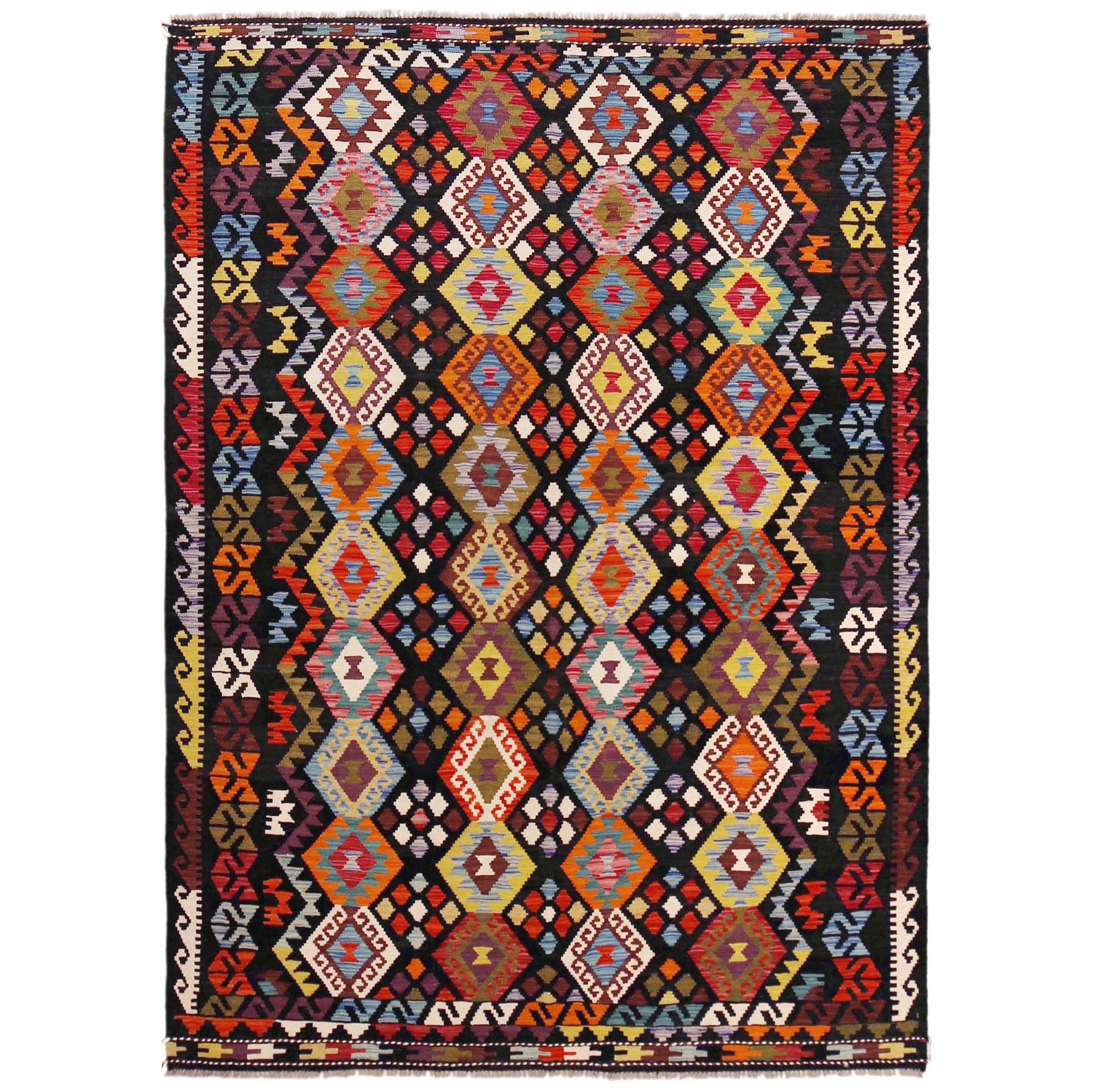 Handmade Vegetable Kelim 5' 11" x 8' 4" (ft) - No. P36424